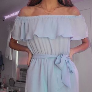 forever 21 baby blue romper